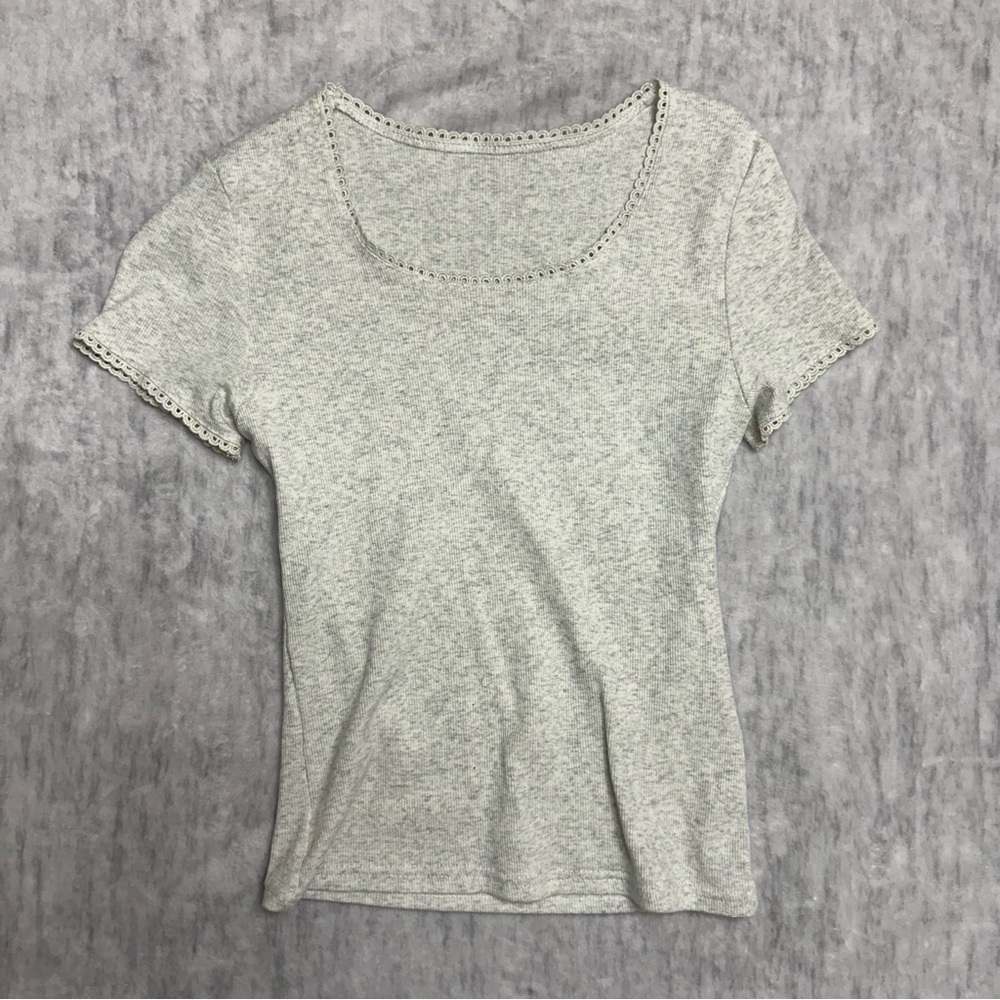 Ribbed Shirt - Grey/Cream